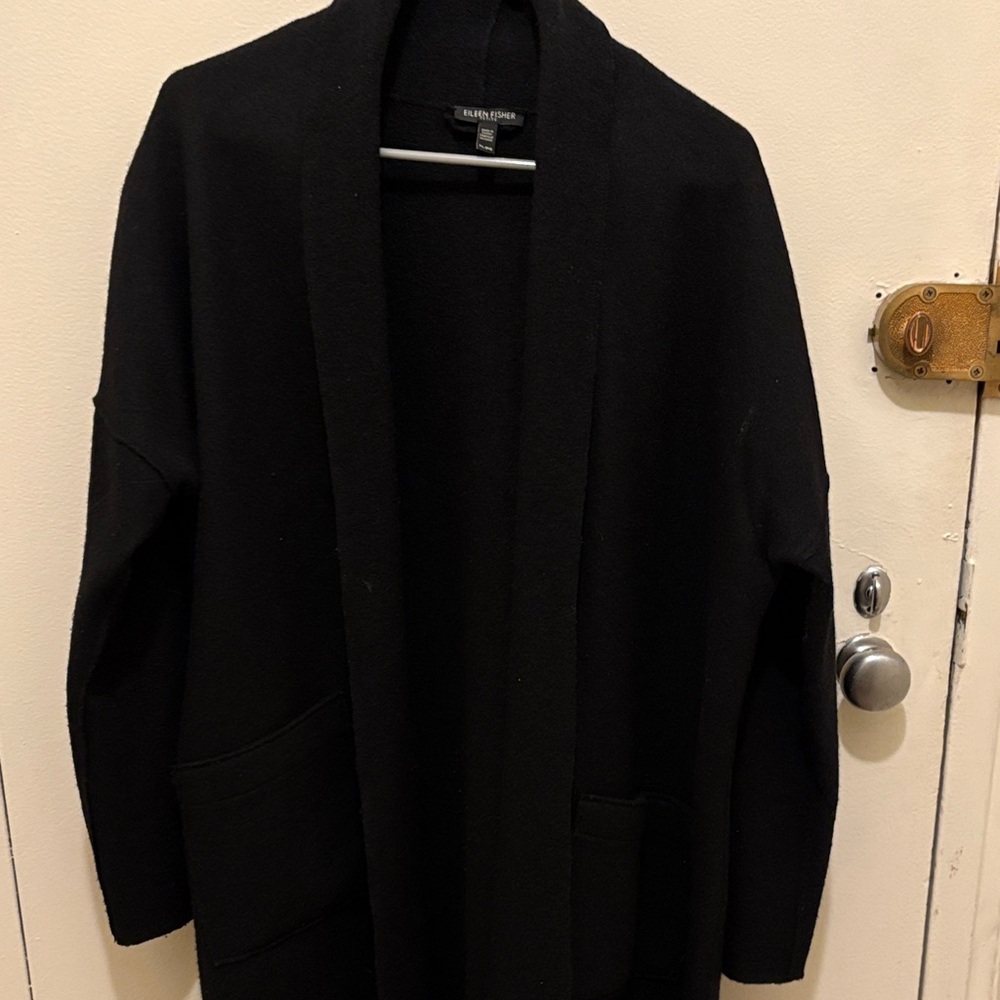 Eileen Fisher Black Petite Cardigan